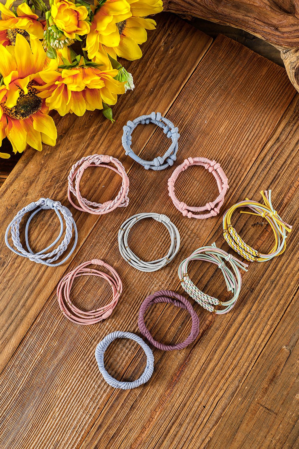 10pcs Pink Knotted Hair Ties - Glam Gurls