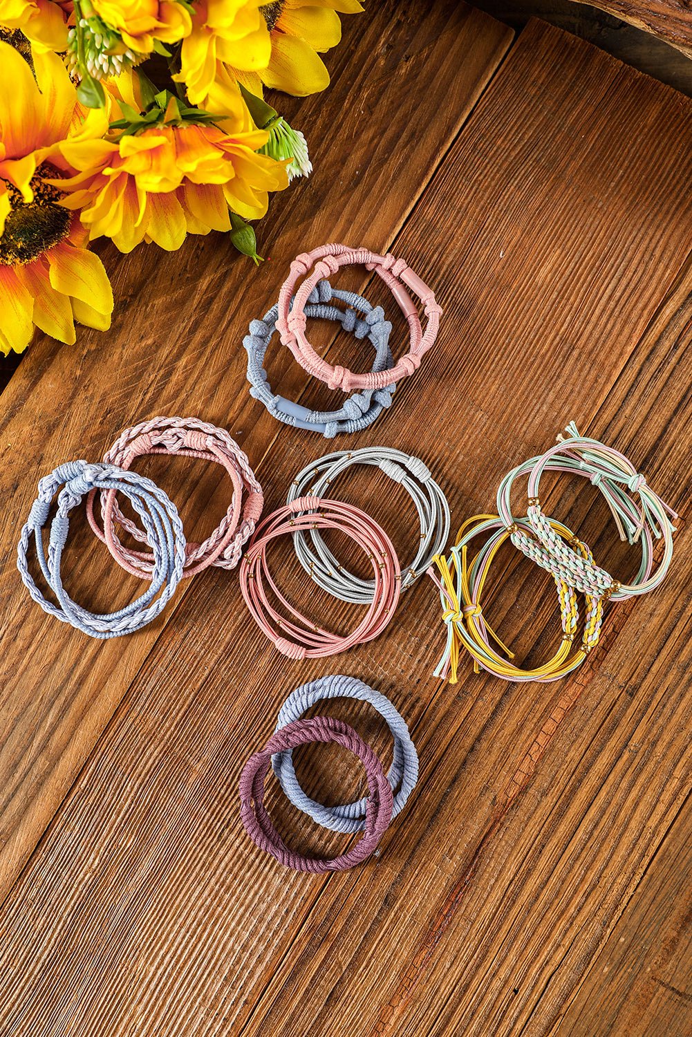 10pcs Pink Knotted Hair Ties - Glam Gurls