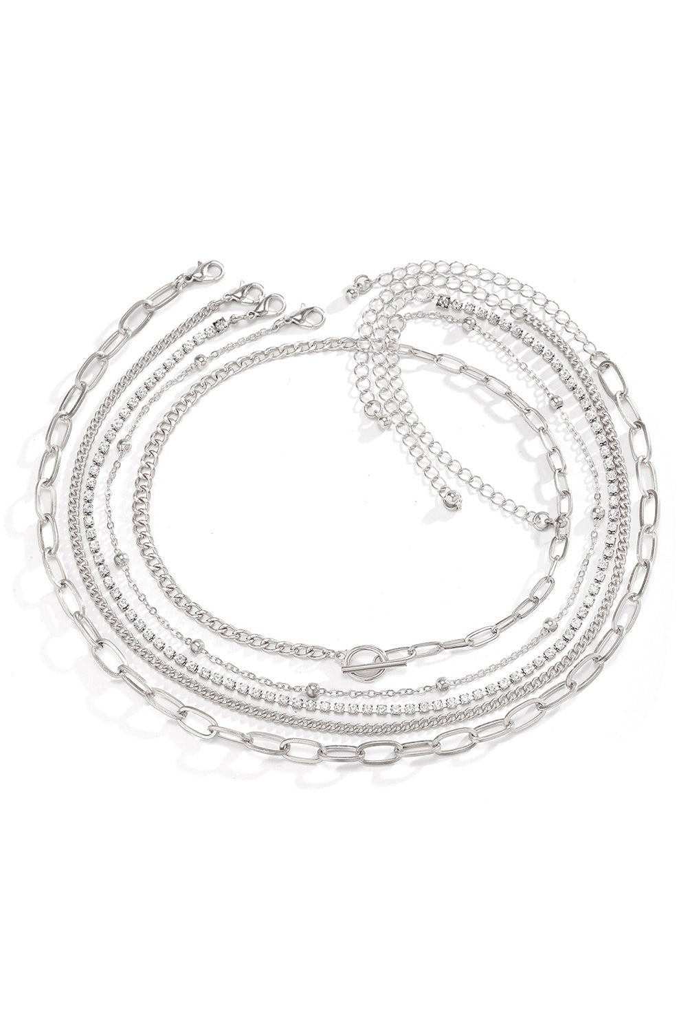 5pcs Layered Chain Collarbone Necklaces Set - Glam Gurls