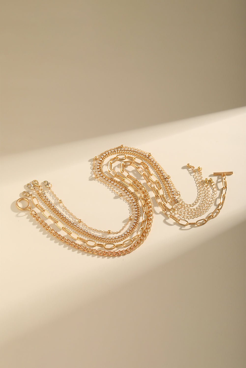 5pcs Layered Chain Collarbone Necklaces Set - Glam Gurls