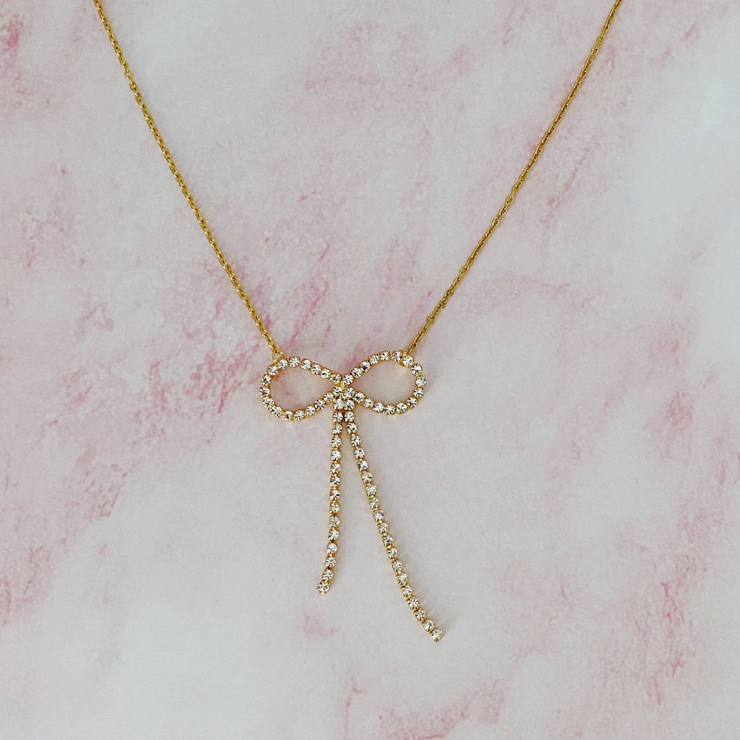 Adorable Shine Bow Necklace - Glam Gurls