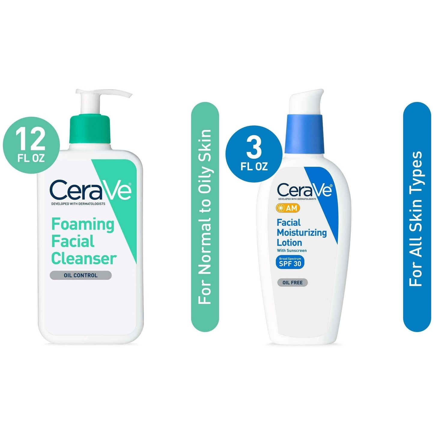 Cerave Normal to Oily Cleanser & Moisturizer Set - Glam Gurls