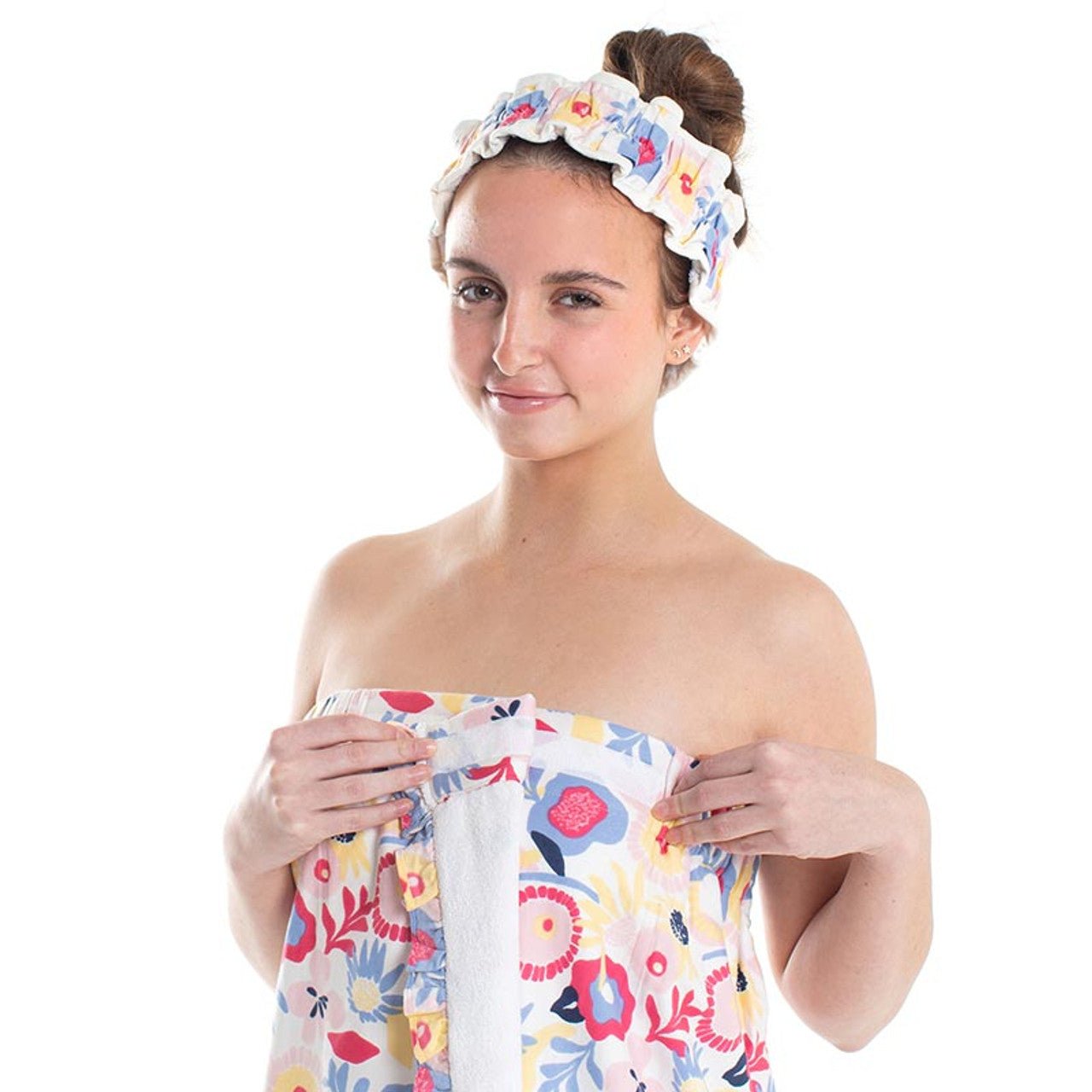 Floral Pop Spa Wrap and Headband Set | Bath Body Towel Shower - Glam Gurls