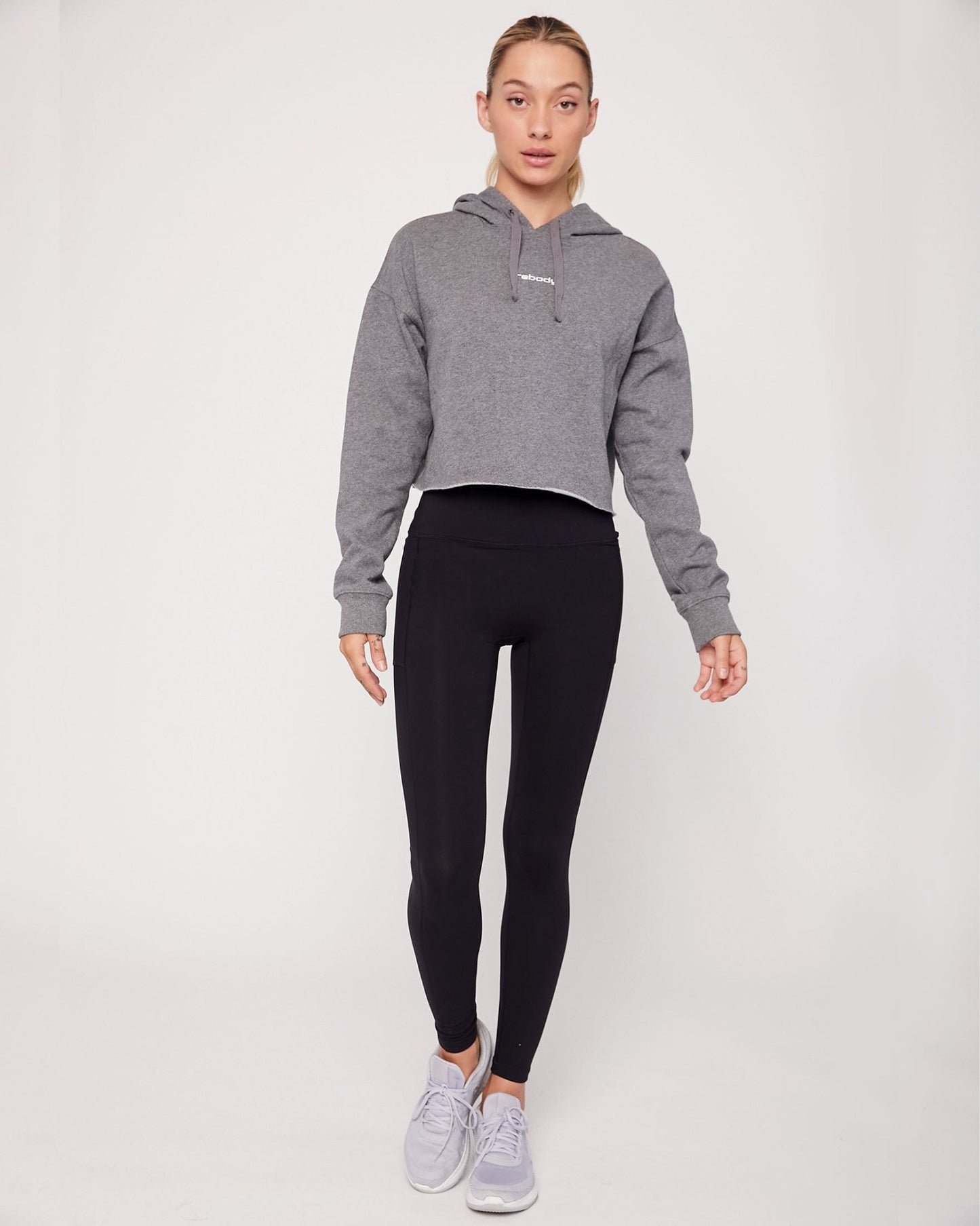 Rebody Logo Fleece Crop Hoodie - Glam Gurls