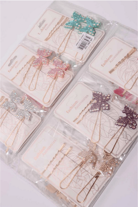 Rhinestone Butterfly Fashion Hair Pins - Glam Gurls