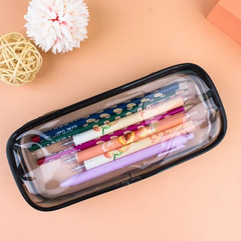Transparent Women's Cosmetic Bag Waterproof Zipper Makeup Bag Travel Accessories Girl Boy Student Makeup Brush Pencil Case Pouch - Glam Gurls