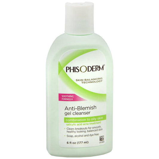Phisoderm Anti-blemish Gel Facial Wash, pH Balanced, #5240 - 6 Oz