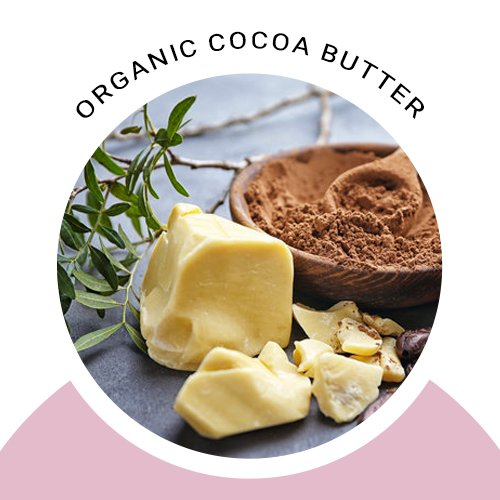 Organic Cocoa Butter used in Glimmer Goddess Organic Whipped Body Butter by GNS Beauty & Personal Care. Ideal for nourishing dry skin.