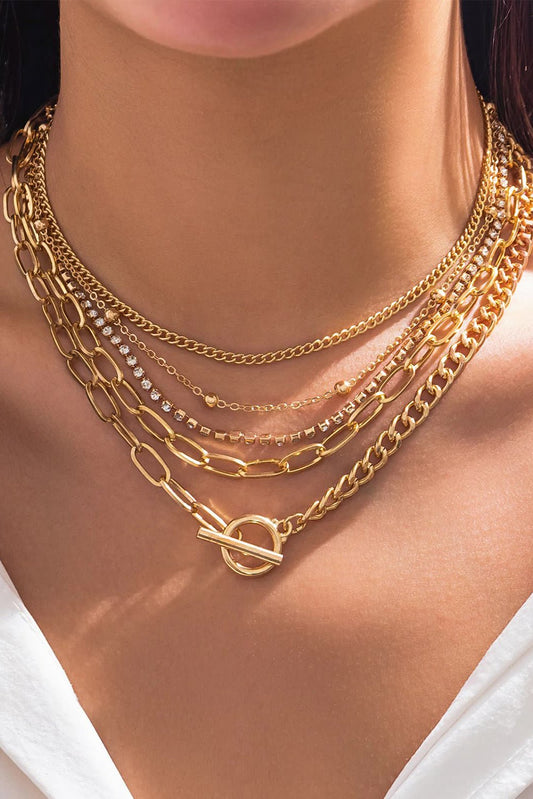 5pcs Layered Chain Collarbone Necklaces Set - Glam Gurls