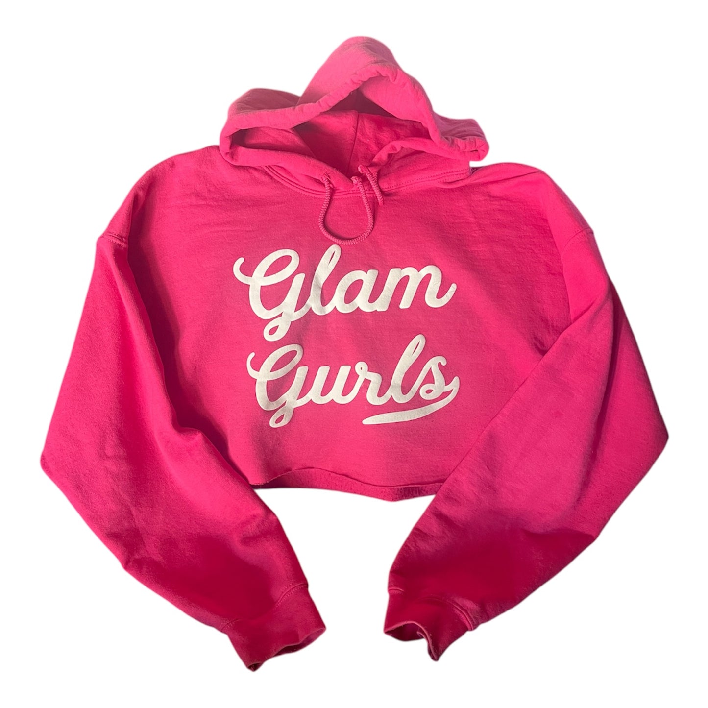 Customized Glam Gurls Cropped Hoodie with Puff Print - Soft & Comfy, Sizes S-XL