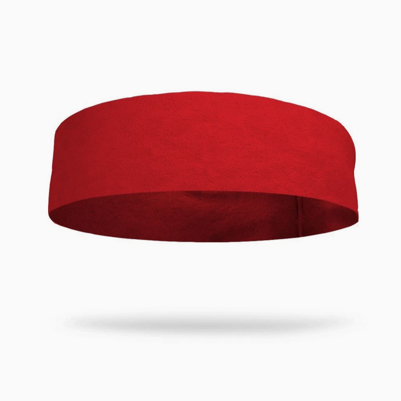 Vibrant red Bondi Band Solid Color Sweat Wicking Workout Headband, designed to keep you focused during workouts.