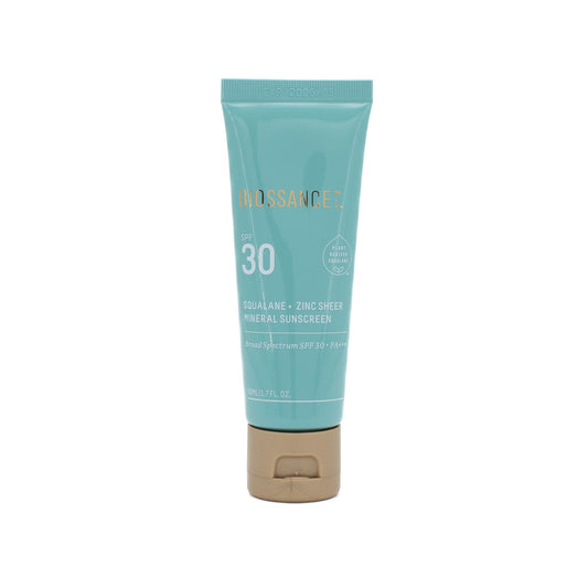 BIOSSANCE Squalane + Zinc Sheer Mineral Sunscreen SPF30 1.69oz - Small Amount Missing - Glam Gurls