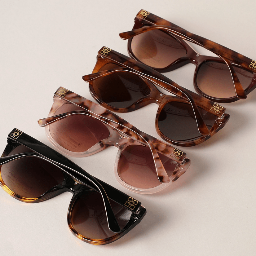 Cat Eye Frame with Gold Strip On Top Sunglasses - Glam Gurls