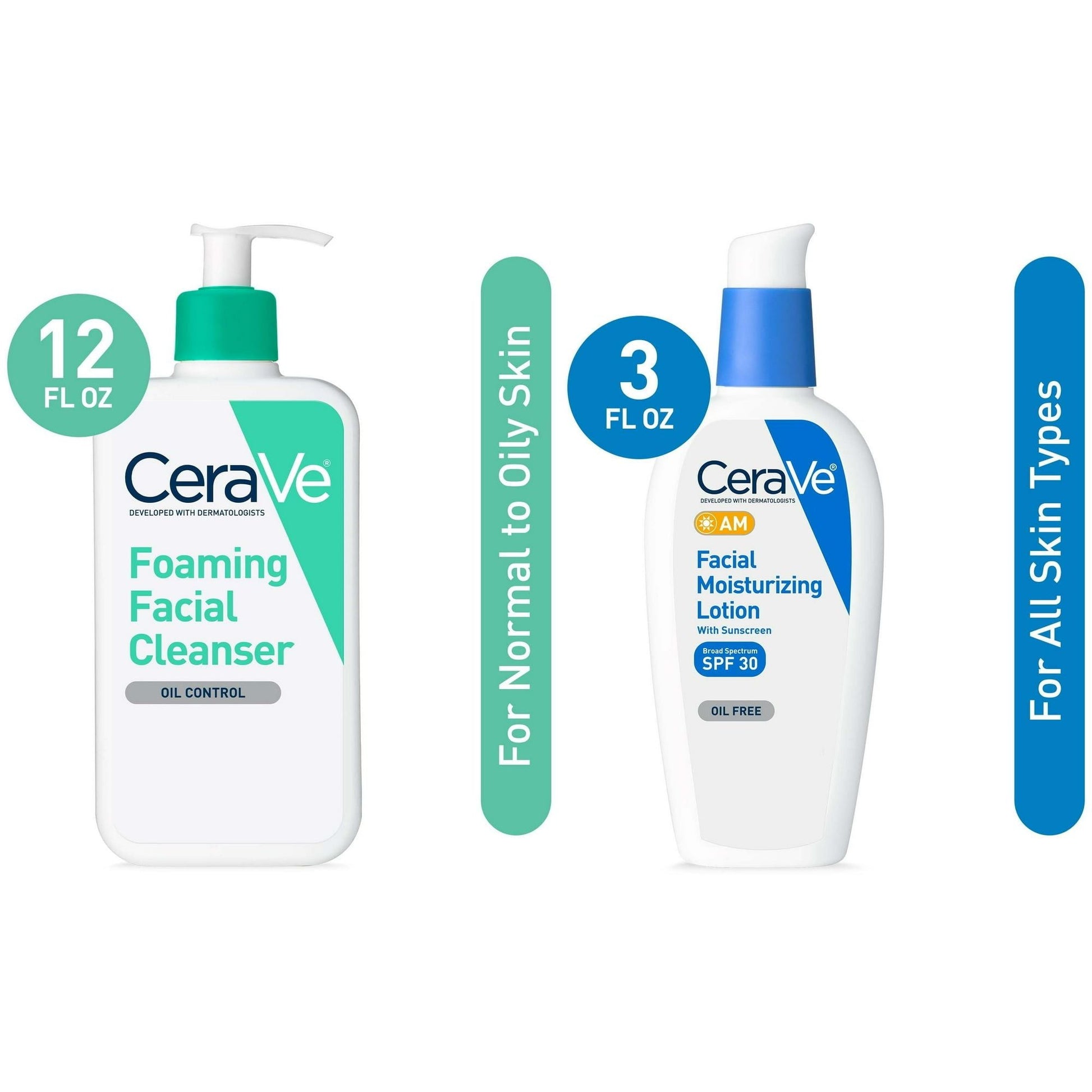 Cerave Normal to Oily Cleanser & Moisturizer Set - Glam Gurls