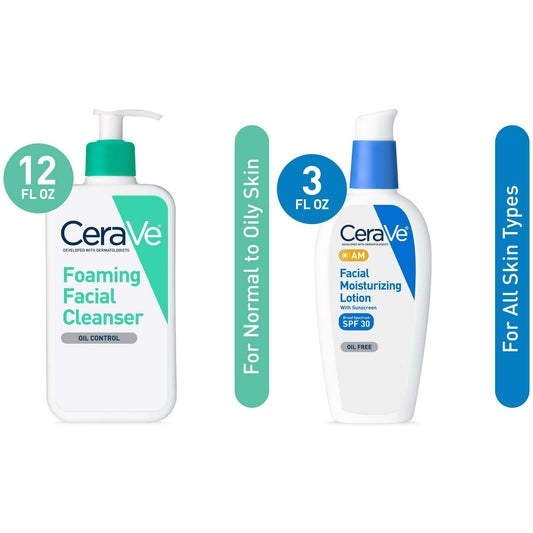 Cerave Normal to Oily Cleanser & Moisturizer Set - Glam Gurls