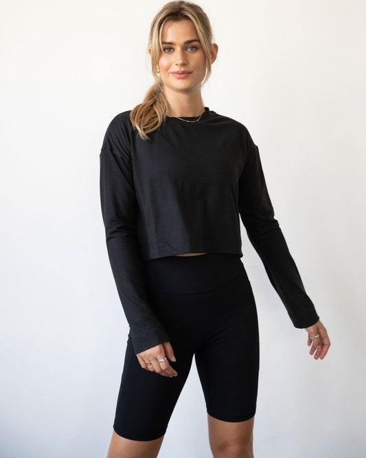 Go With The Flow Crop Long Sleeve - Glam Gurls