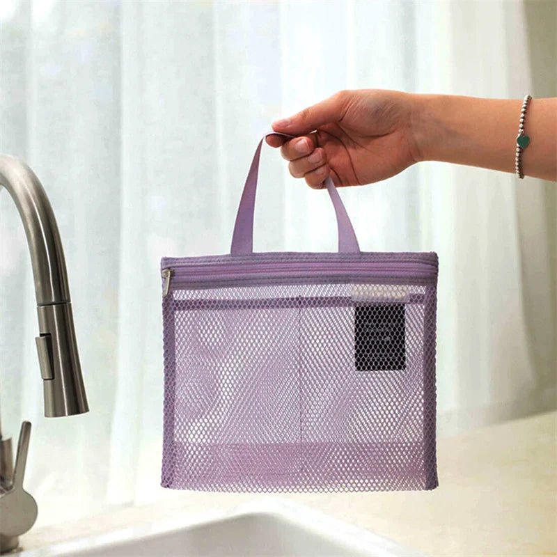 Mesh Makeup Toiletry Storage Bags Handbags Portable Travel Washing Body Shower Tools Organizer Hanging Cosmetic Organizer Pouch - Glam Gurls