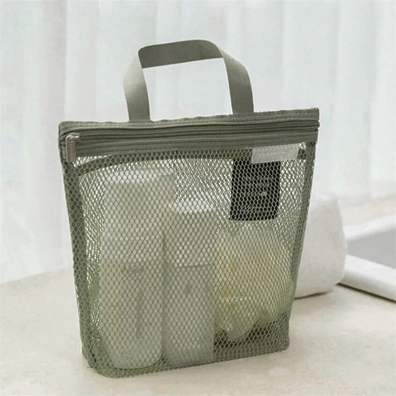 Mesh Makeup Toiletry Storage Bags Handbags Portable Travel Washing Body Shower Tools Organizer Hanging Cosmetic Organizer Pouch - Glam Gurls