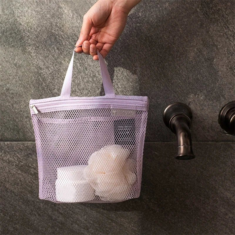Mesh Makeup Toiletry Storage Bags Handbags Portable Travel Washing Body Shower Tools Organizer Hanging Cosmetic Organizer Pouch - Glam Gurls
