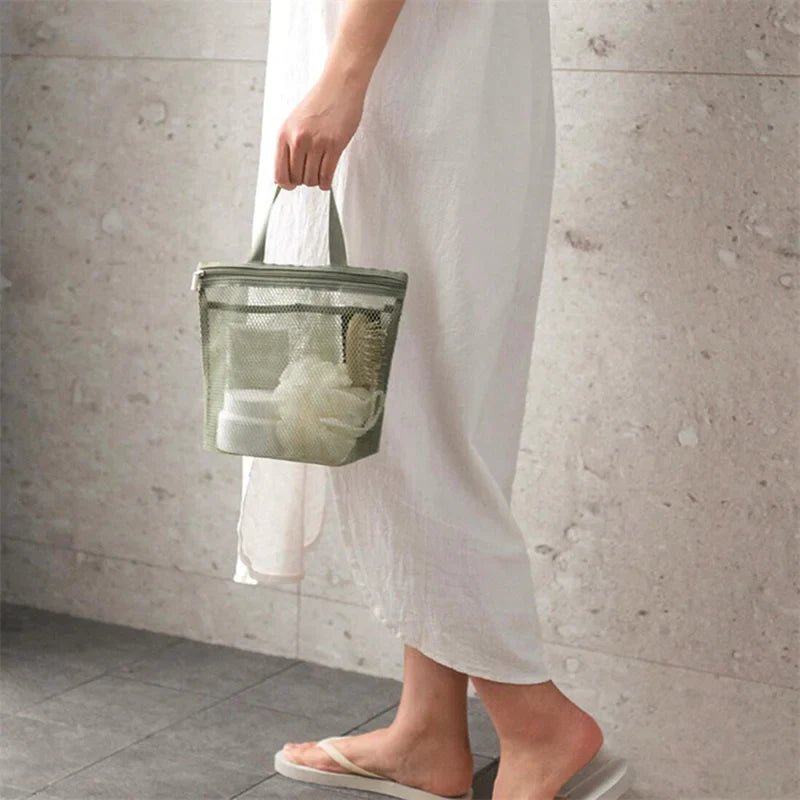 Mesh Makeup Toiletry Storage Bags Handbags Portable Travel Washing Body Shower Tools Organizer Hanging Cosmetic Organizer Pouch - Glam Gurls