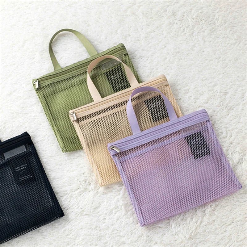 Mesh Makeup Toiletry Storage Bags Handbags Portable Travel Washing Body Shower Tools Organizer Hanging Cosmetic Organizer Pouch - Glam Gurls