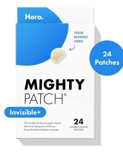 Mighty Patch by Hero Cosmetics Invisible+ Acne Treatment Pimple Patches with Hydrocolloid, 24 Count - Glam Gurls