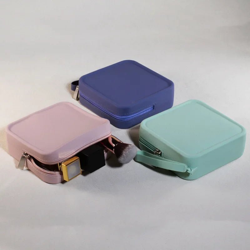 New Small Waterproof Silicone Makeup Organizer Bag Zipper Tote Earphone Lipstick Pouch for Unisex Handbag Makeup Bag - Glam Gurls