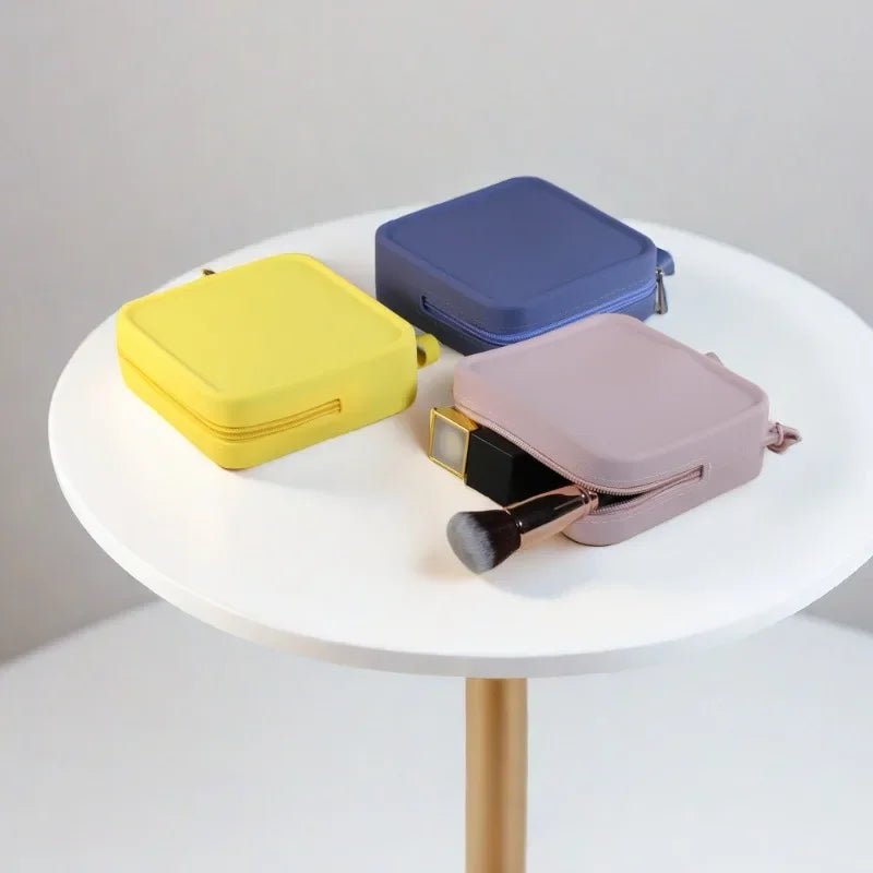 New Small Waterproof Silicone Makeup Organizer Bag Zipper Tote Earphone Lipstick Pouch for Unisex Handbag Makeup Bag - Glam Gurls