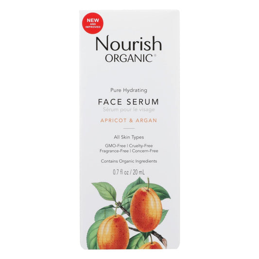 Nourish Organic Face Serum - Pure Hydrating Argan Apricot And Rosehip - .7 Oz - Glam Gurls
