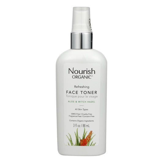 Nourish Organic Face Toner - Refreshing And Balancing - Rosewater And Witch Hazel - 3 Oz - Glam Gurls