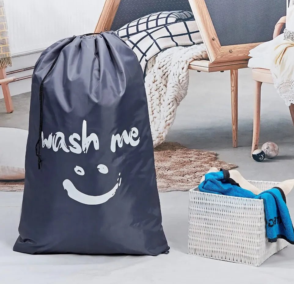 Nylon Laundry Bag Travel Bags Storage Organizer Pouch Hamper Wash Machine Washable Dirty Clothes Drawstring Bag Large Capacity - Glam Gurls