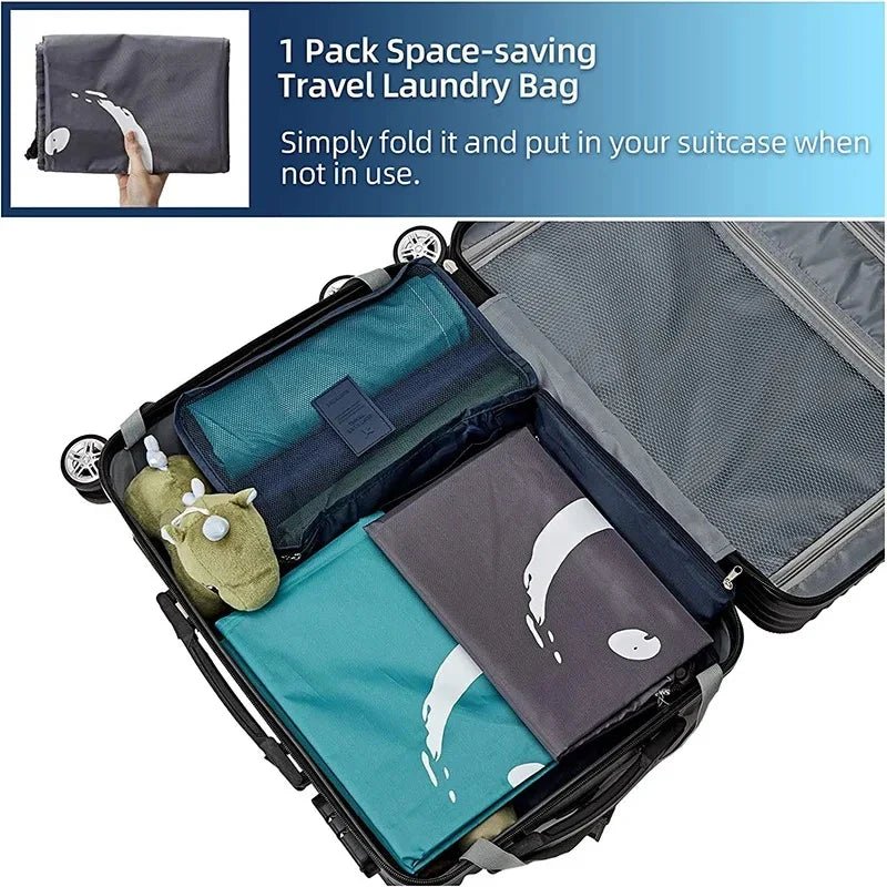 Nylon Laundry Bag Travel Bags Storage Organizer Pouch Hamper Wash Machine Washable Dirty Clothes Drawstring Bag Large Capacity - Glam Gurls