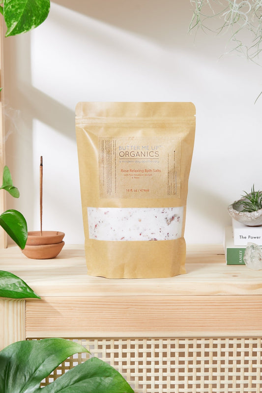 Organic Rose Salt Soak / Epsom Salt Soak / Pink Himalayan Sea Salt / Rose Absolut / Spa Gift / Butter Me Up Organics - Glam Gurls