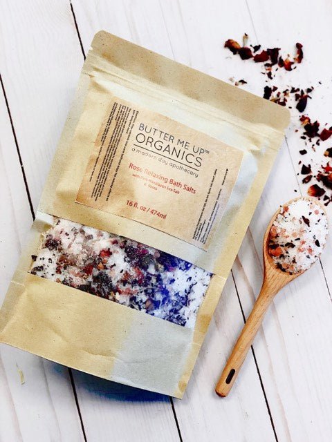 Organic Rose Salt Soak / Epsom Salt Soak / Pink Himalayan Sea Salt / Rose Absolut / Spa Gift / Butter Me Up Organics - Glam Gurls
