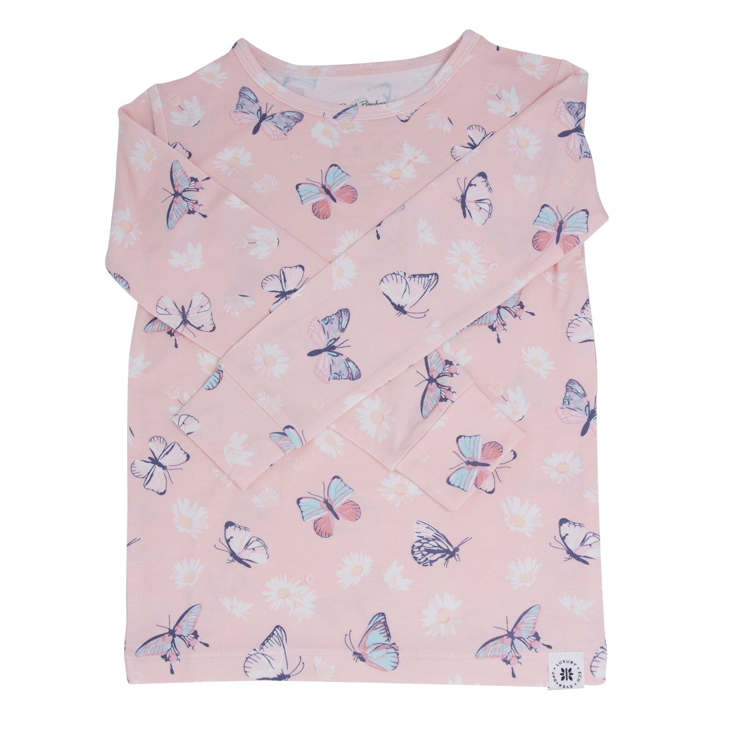 Pink Butterfly Daisy Bamboo Big Kid Pajama Set - Glam Gurls
