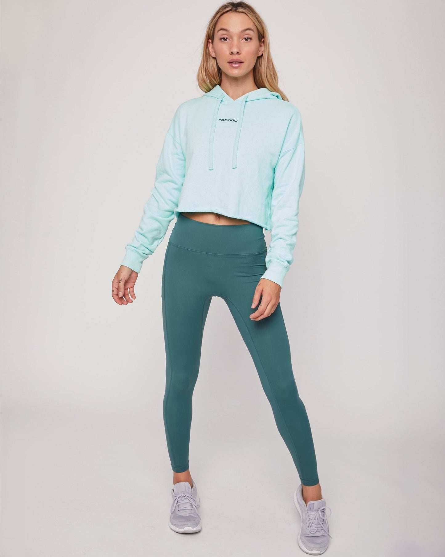 Rebody French Terry Crop Hoodie - Glam Gurls