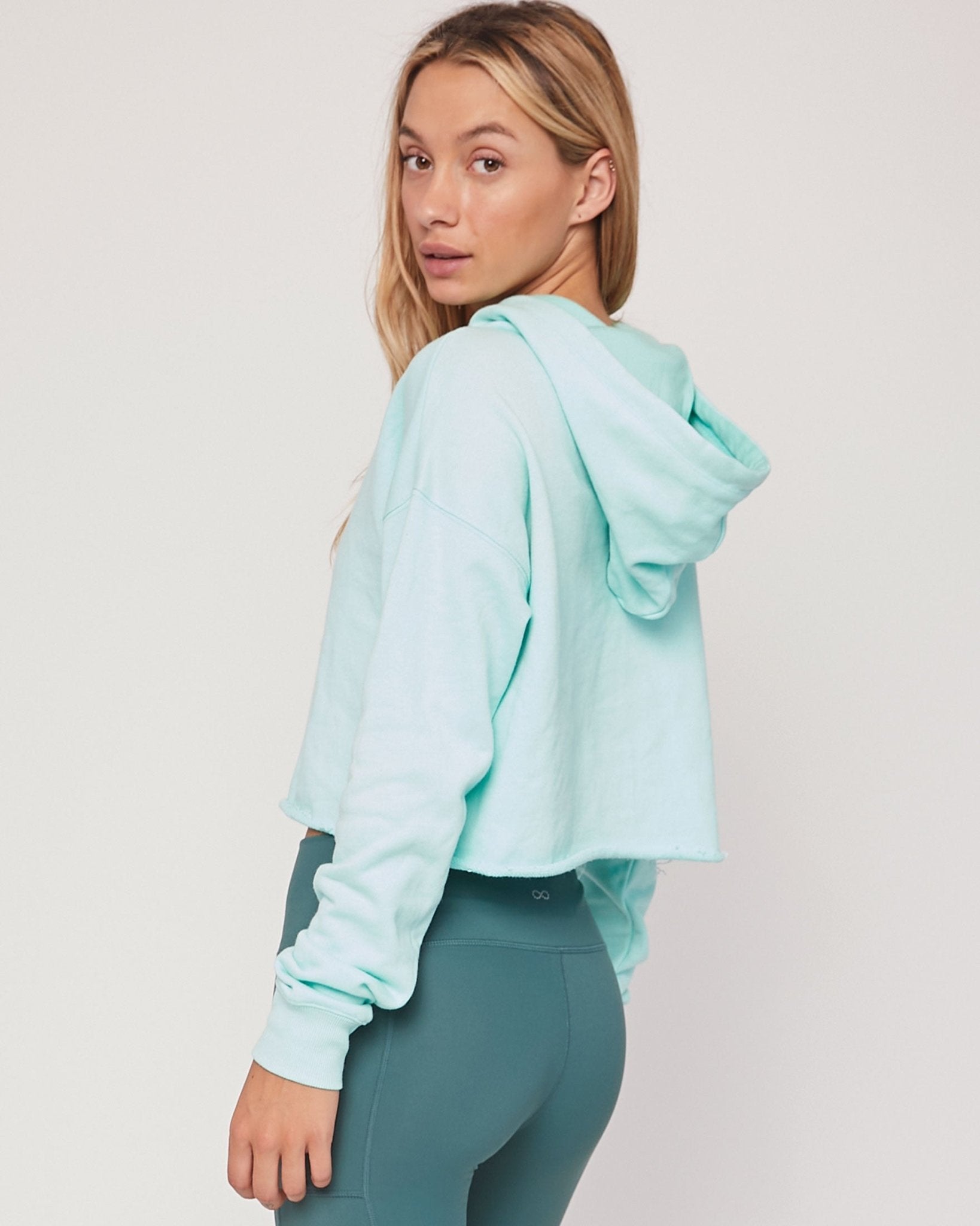 Rebody French Terry Crop Hoodie - Glam Gurls