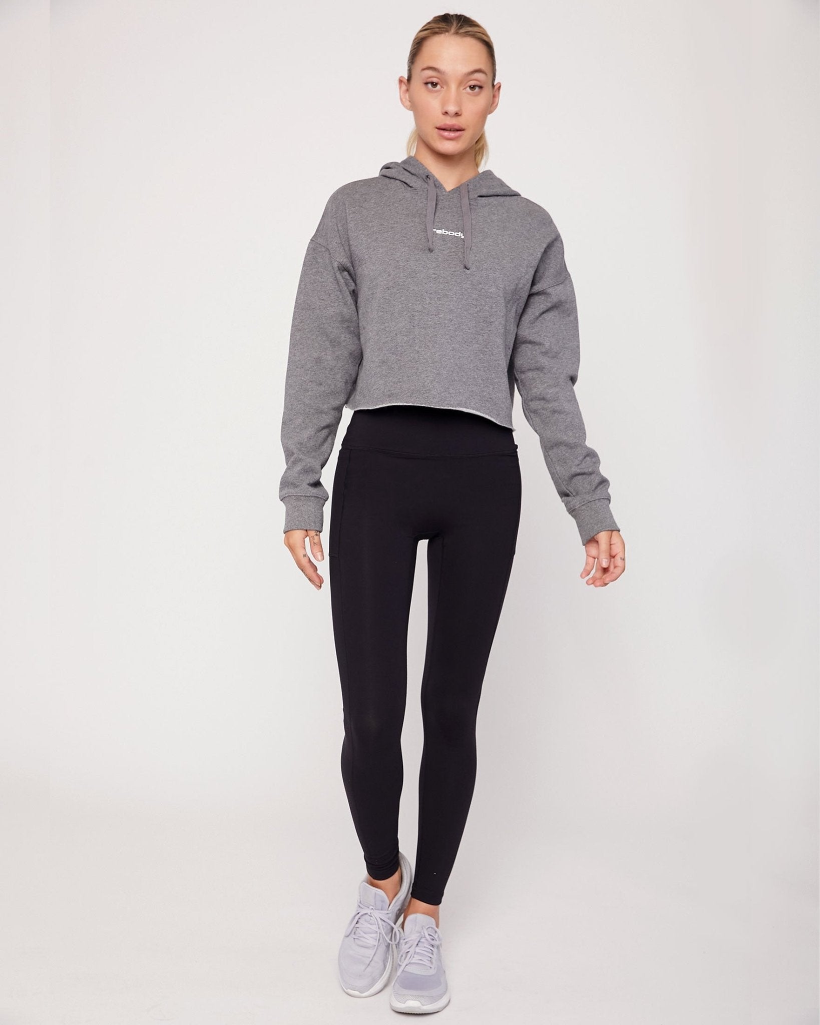 Rebody Logo Fleece Crop Hoodie - Glam Gurls