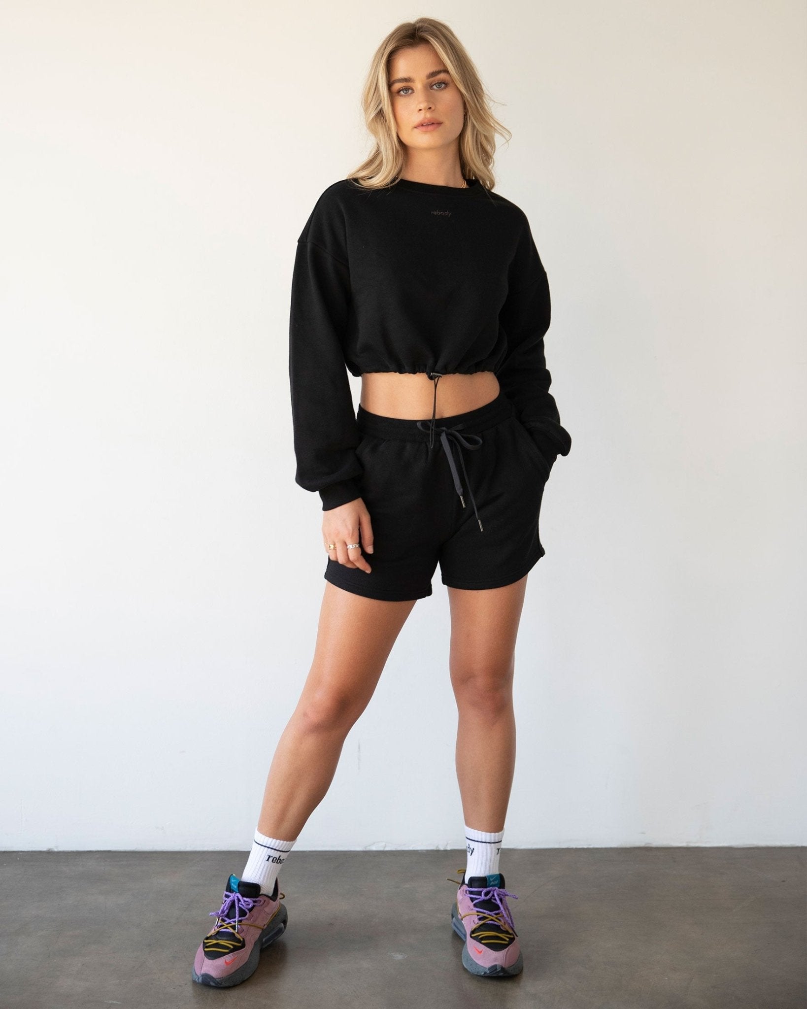 Rebody Puff Sleeve Crop Sweatshirt - Glam Gurls