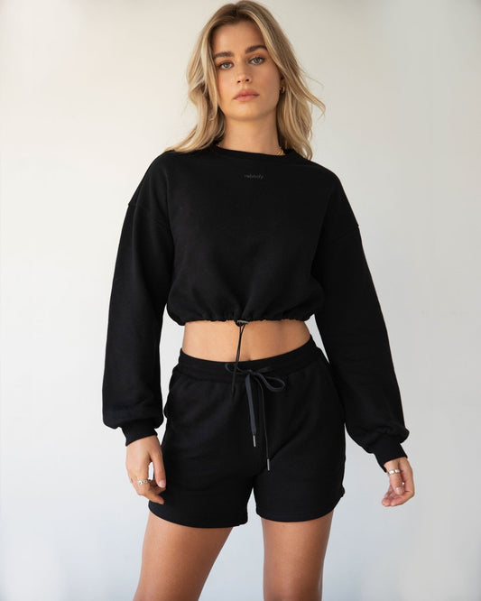 Rebody Puff Sleeve Crop Sweatshirt - Glam Gurls