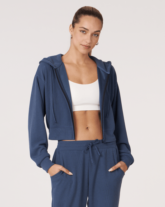 Retreat Waffle Zip Up Jacket - Glam Gurls