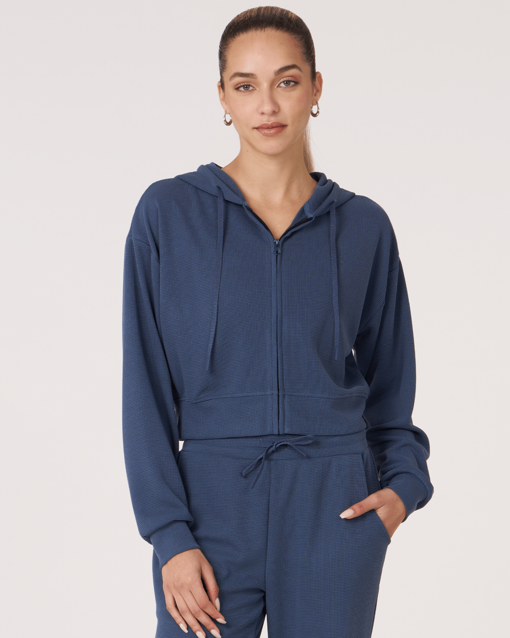 Retreat Waffle Zip Up Jacket - Glam Gurls