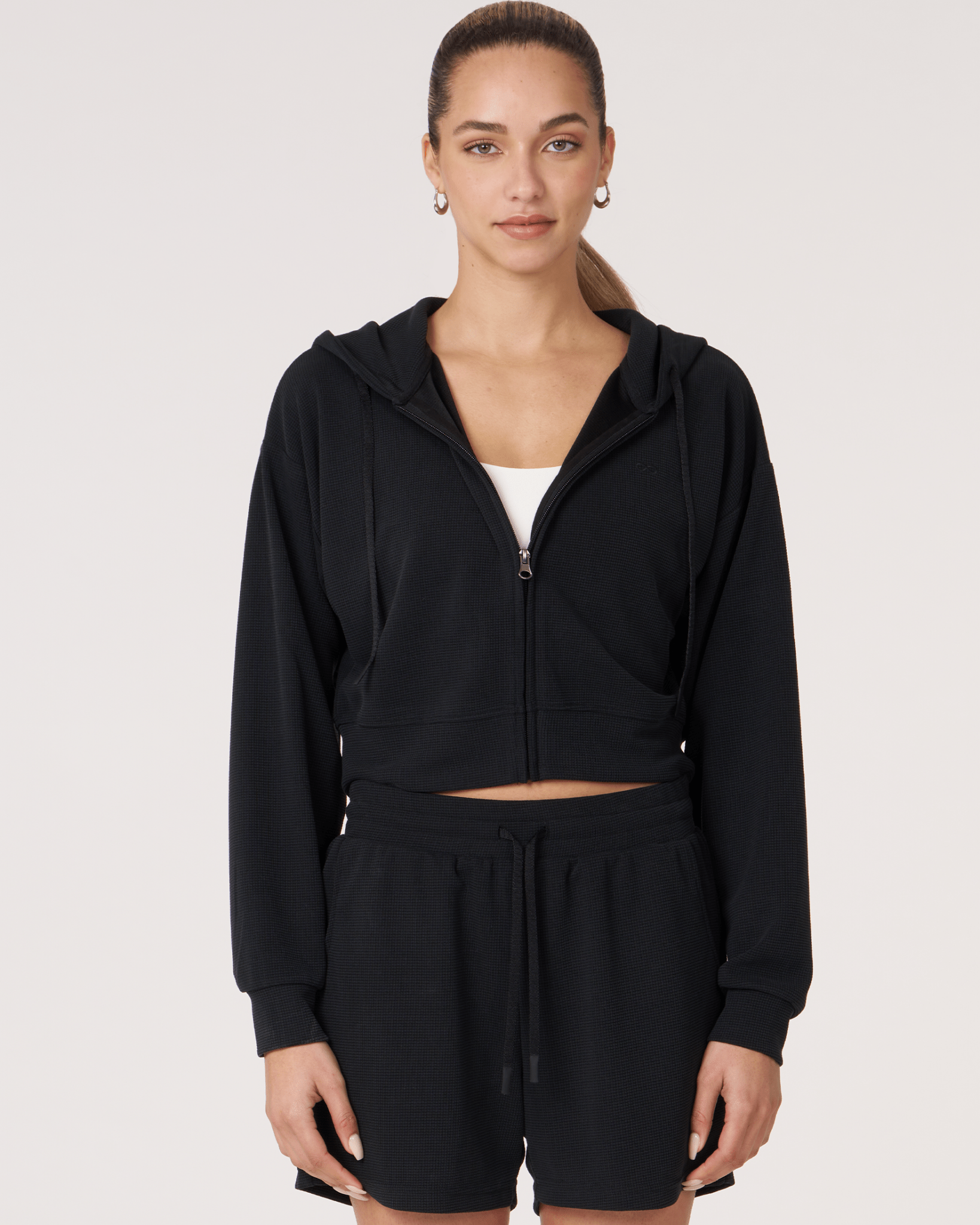 Retreat Waffle Zip Up Jacket - Glam Gurls