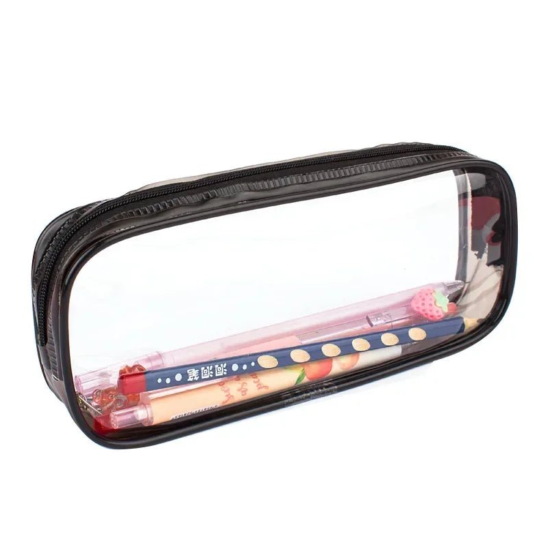 Transparent Women's Cosmetic Bag Waterproof Zipper Makeup Bag Travel Accessories Girl Boy Student Makeup Brush Pencil Case Pouch - Glam Gurls