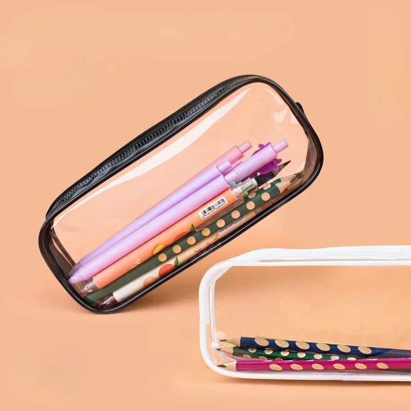 Transparent Women's Cosmetic Bag Waterproof Zipper Makeup Bag Travel Accessories Girl Boy Student Makeup Brush Pencil Case Pouch - Glam Gurls