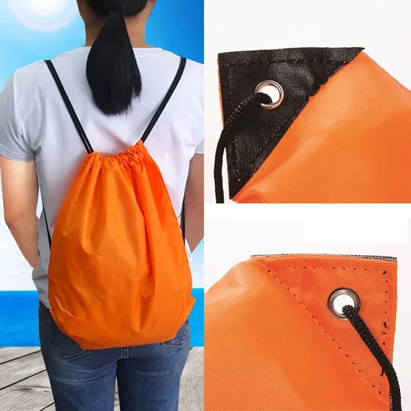 Waterproof Oxford Drawstring Backpack Swimming Sports Beach Travel Bag - Glam Gurls