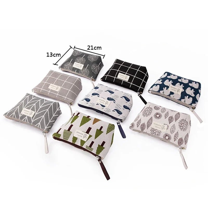 Women Small Canvas Makeup Bag Travel Cosmetic Pouch Toiletry Bag for Women Portable MakeUp Bag Wash Bag Pouch Kit Organizer - Glam Gurls